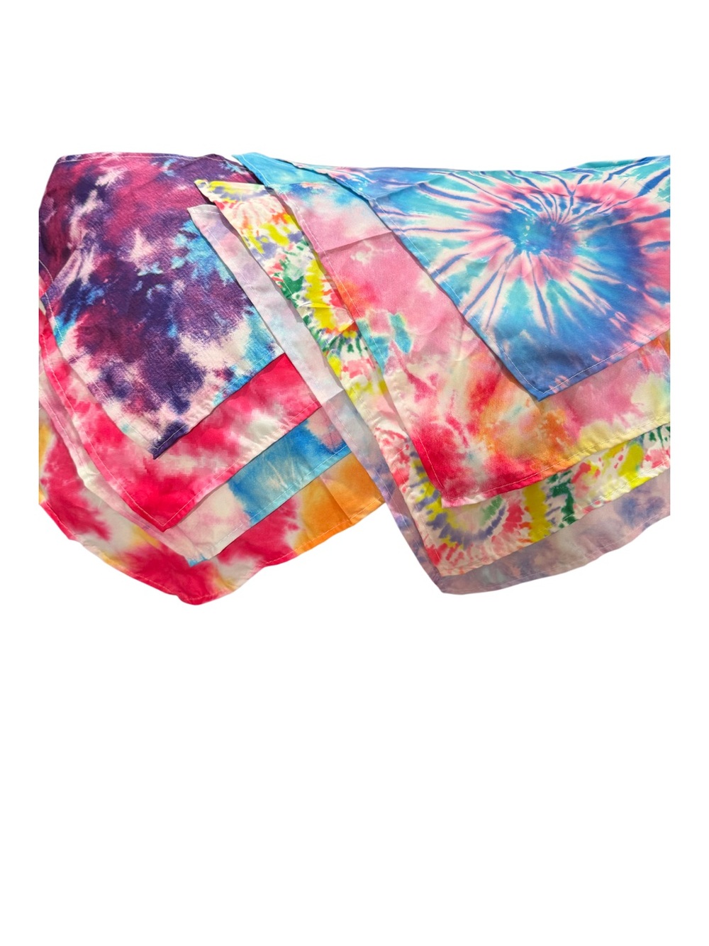 Dog Bandanas Lot Of 8 Tie Dye 25” Across The Straight Edge